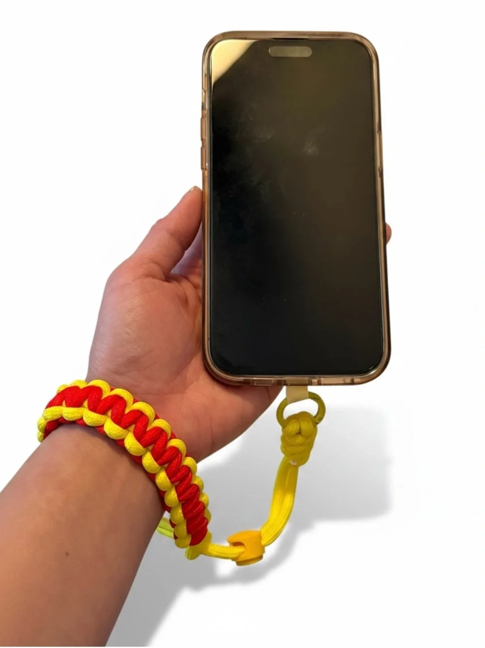 Paracord Phone Wristlet Lanyard | Adjustable Phone Strap Red Yellow, NWOT